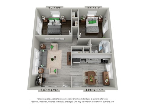 2 Bedroom Floor Plan at Encore 99, East Haven, CT, 06512